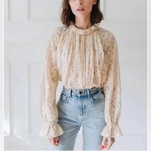 NWOT Mille Chantal Blouse in Cream - size XXS